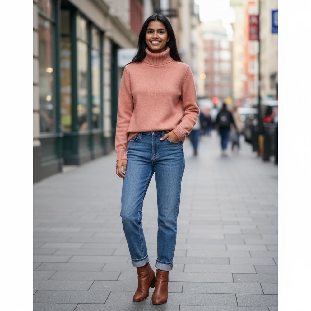 Pink Turtleneck Sweater